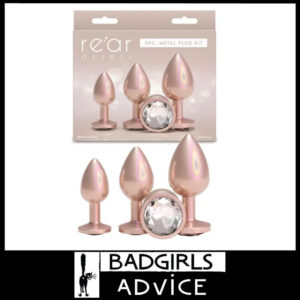 Rear Assets | Anal Plugs 3 Set Trainer Aluminium 9.5cm 8.2cm 7.1cm Champagne