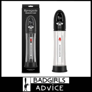 Renegade | Usb Penis Pump Warrior 8" Insert 8 Level Suction Clear Abs Black