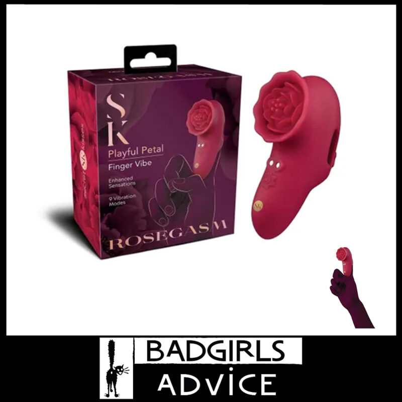 Secret Kisses Rosegasm Playful petal sextoy Finger Vibe Usb 9 Speeds 8.8cm Red