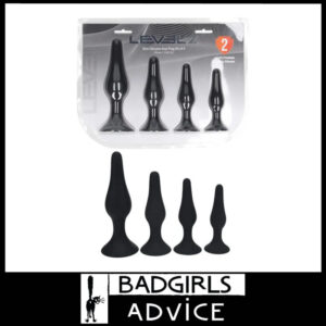 LEVELZ Slim Silicone Anal Plug Kit of 4 Training For Anal Sex Play Kit