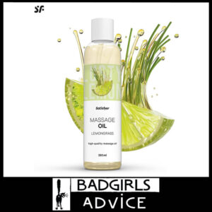 Satisfyer Massage Oil 250ml Omega 6 Vitamin E Soy Lightweight Oils Lemongrass