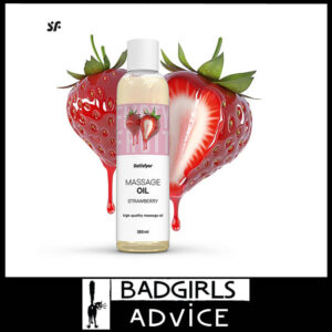 Satisfyer Massage Oil 250ml Omega 6 Vitamin E Soy Lightweight Oils Strawberry