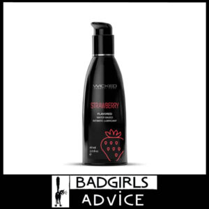 Wicked Aqua 60ml Strawberry Flavoured water Based Lubricant Pump