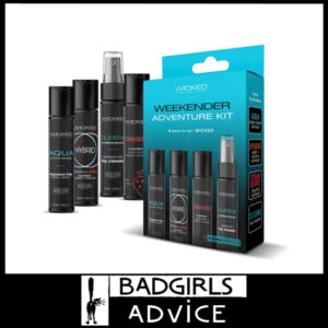 Wicked 4 Set Lubricant Kit Travel Pack Giftset Aqua Hybrid Cleaner Strawberry