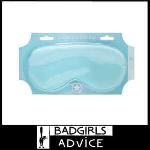 OUCH! Satin Eye Mask Comfortable Elastic Band Blindfold Spandex OSFM Powder Blue