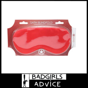 OUCH! Satin Eye Mask Comfortable Elastic Band Blindfold Spandex OSFM Red