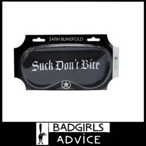 OUCH! Satin Mask Stretchy Elastic Premium Novelty Blindfold Eye Cover Suck Don't Bite