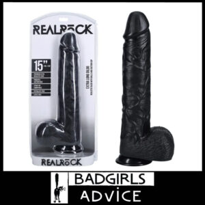 REALROCK 38cm Extra Long 2.41kg Extreme Dildo with Balls Pvc Black